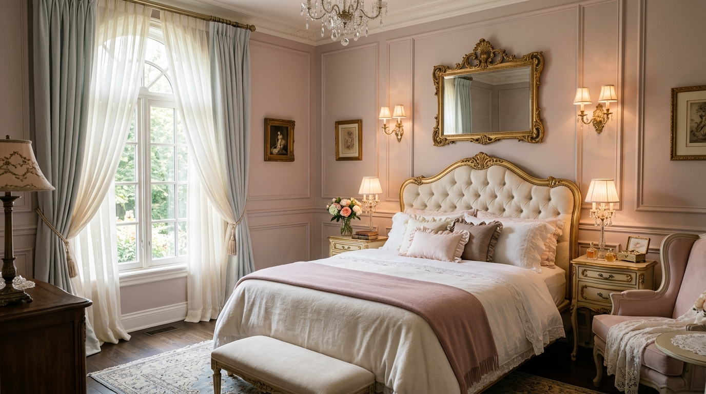 Add a vintage mirror to reflect light and romance